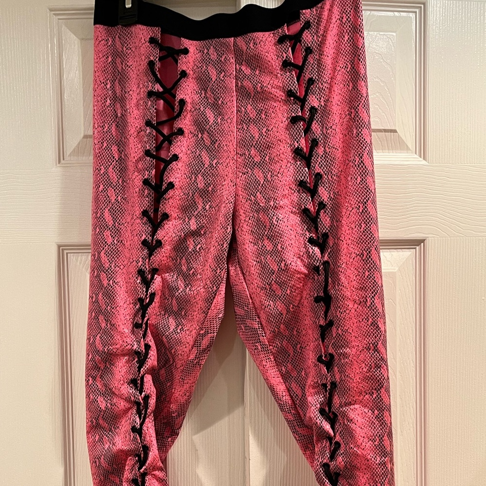 Snakeprint laced leggings